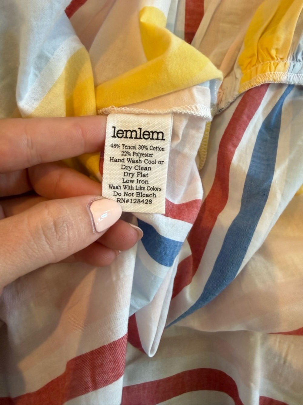 Lemlem net sustain Jima smocked striped woven Dress medium - Picture 6 of 8